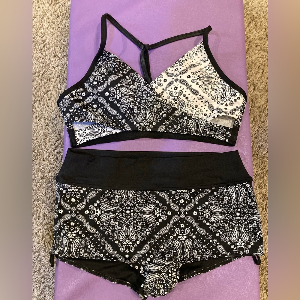 Victoria Secret PINK black and white bandana print swimsuit